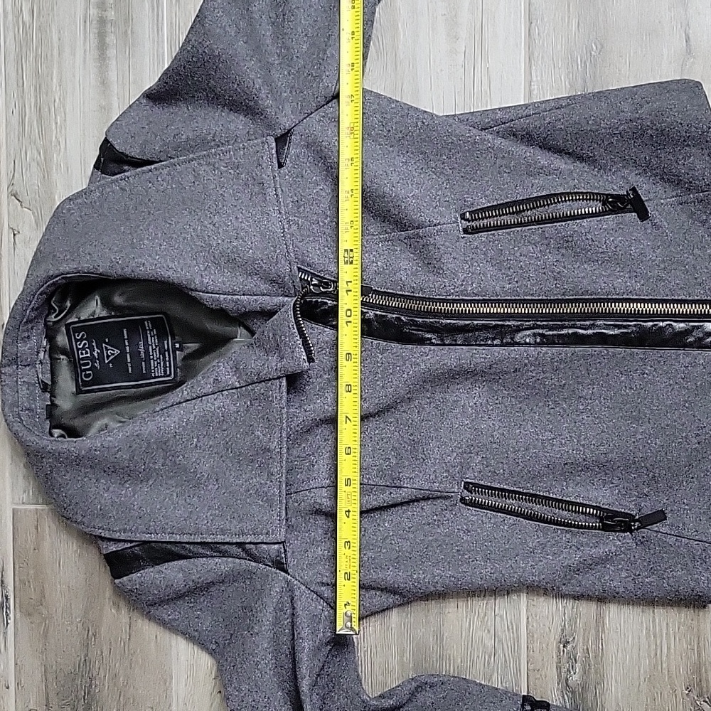 Guess grey and faux leather moto jacket Size Medium - Picture 8 of 15